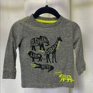 Just one you, made by Carter’s Gray safari animal graphic Long Sleeve Tee 12M